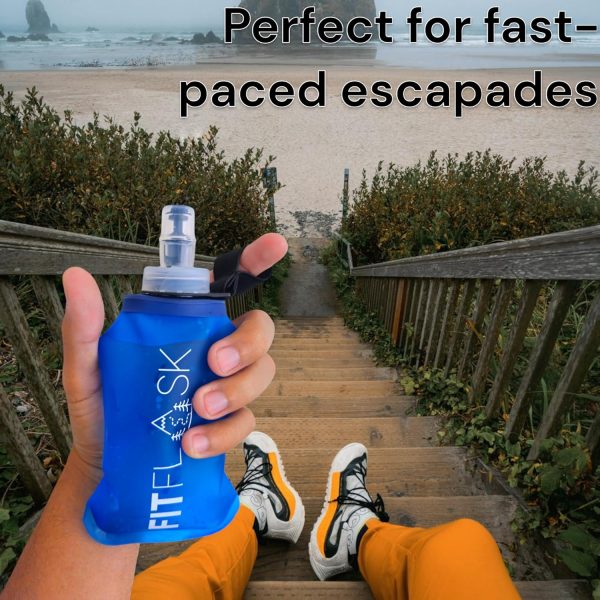 2 Pack Soft Water Bottle, TPU Collapsible Flask Foldable Bottles for Hydration Pack, BPA-Free, for Running Hiking Cycling Climbing. (Small) - Image 3