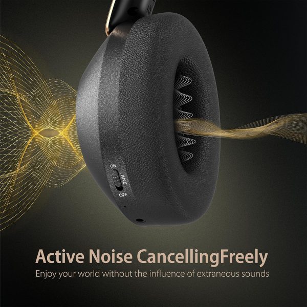 Active Noise Cancelling Headphones, 100H Playtime Headphones Wireless Bluetooth, Bluetooth Headphones with Microphone, Over Ear Wireless Headphones with Deep Bass,Fast Charging for Travel,Office,Home - Image 4