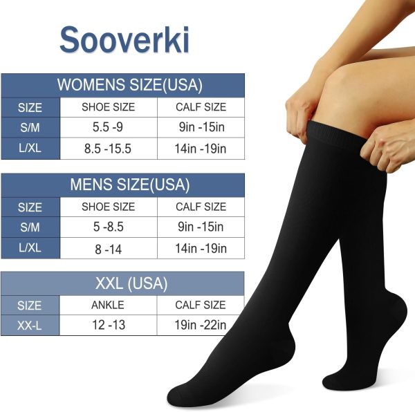 Compression Socks for Women and Men Circulation (3 Pairs) - Best for Nursing,Running,Travel Knee High Socks - Image 5