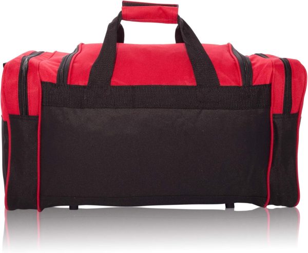 DALIX 21" Blank Sports Duffle Bag Gym Bag Travel Duffel with Adjustable Strap in Red - Image 4