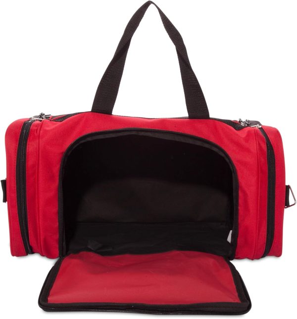 DALIX 21" Blank Sports Duffle Bag Gym Bag Travel Duffel with Adjustable Strap in Red - Image 5