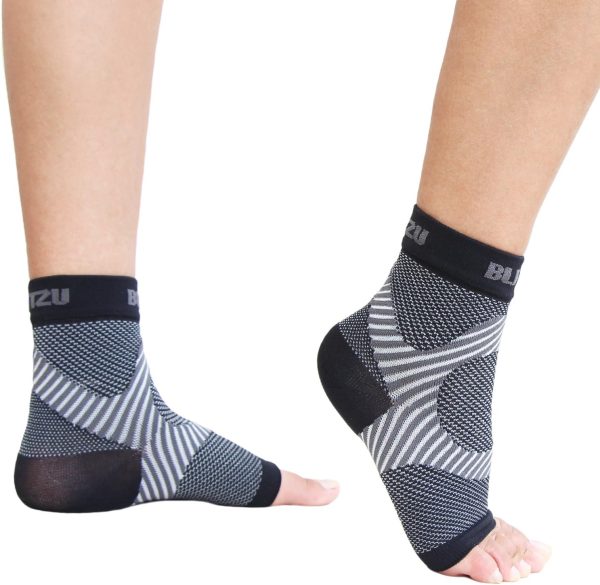 Foot & Ankle Brace Socks - Plantar Fasciitis Relief Neuropathy Socks, Arch Support for Women & Men, Ankle Compression Sleeve for Heel Spurs, Tendonitis, Ankle Wrap for Sprained Ankle Black S-M - Image 7