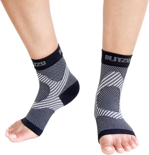 Foot & Ankle Brace Socks - Plantar Fasciitis Relief Neuropathy Socks, Arch Support for Women & Men, Ankle Compression Sleeve for Heel Spurs, Tendonitis, Ankle Wrap for Sprained Ankle Black S-M - Image 8