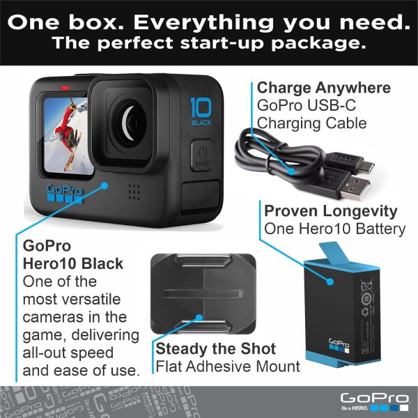 GoPro HERO10 Black- E-Commerce Packaging - Waterproof Action Camera with Front LCD & Touch Rear Screens, 5.3K60 Ultra HD Video - Image 2