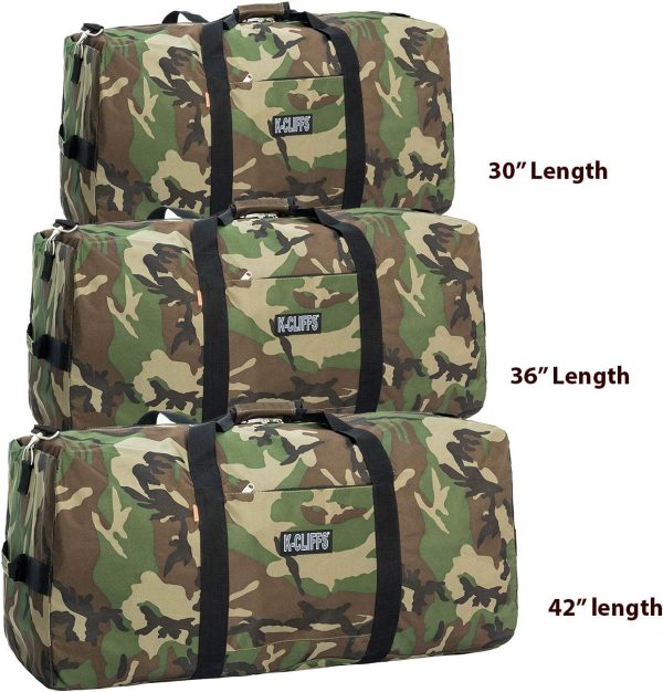 Heavy Duty Cargo Duffel Large Sport Gear Drum Set Equipment Hardware Travel Bag Rooftop Rack Bag (42" x 20" x 20", Camouflage) - Image 7