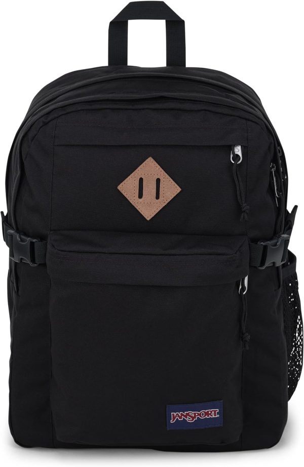 JanSport Main Campus Backpack - Travel or Work backpack w 15-Inch Laptop Sleeve and Dual Water Bottle Pockets, Black