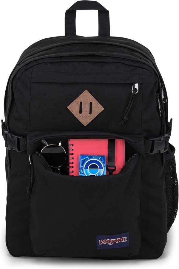 JanSport Main Campus Backpack - Travel or Work backpack w 15-Inch Laptop Sleeve and Dual Water Bottle Pockets, Black - Image 5