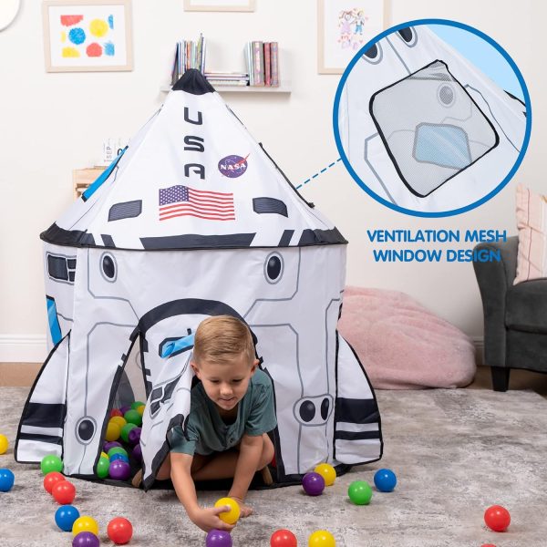 JOYIN Rocket Ship Play Tent Pop up Play Tent Kids Indoor Outdoor Spaceship Playhouse Tent Set - Image 2