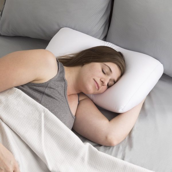 Microbead Pillow - Moldable and Temperature Regulating Cushion - Supports Head, Neck and Shoulders for Restful Sleep and Travel by Lavish Home (White) - Image 2