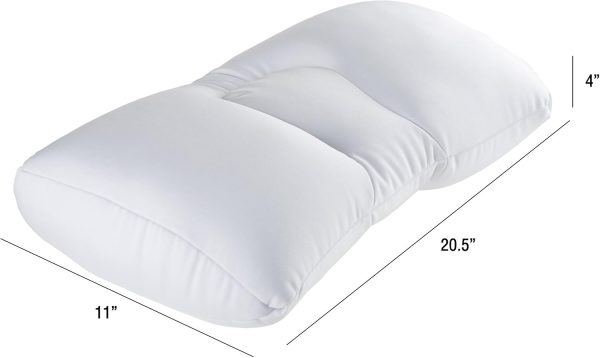 Microbead Pillow - Moldable and Temperature Regulating Cushion - Supports Head, Neck and Shoulders for Restful Sleep and Travel by Lavish Home (White) - Image 3