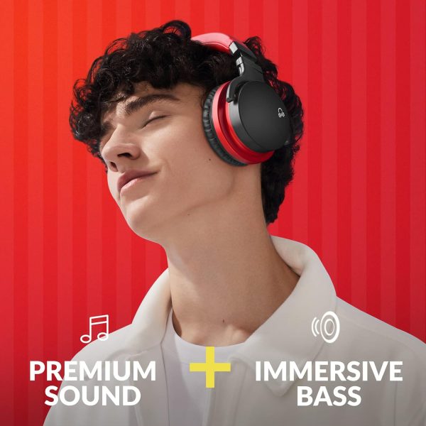 MOVSSOU E7 Active Noise Cancelling Headphones Bluetooth Headphones Wireless Headphones Over Ear with Microphone Deep Bass, Comfortable Protein Earpads, 30 Hours Playtime for Travel/Work, Black - Image 3