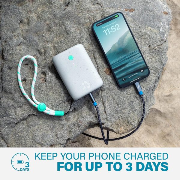 Nimble Champ 10K Dual USB-C Portable Charger, 20W PD & QC 4.0, Fast Charging USB-C Power Bank Compatible with iPhone, iPad, Android and More, Made from Recycled Plastic (Luna White) - Image 4